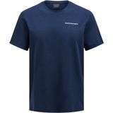 Peak Performance - Explore Logo Tee - T-Shirt - Blue Shadow - 65% Polyester 35% Katoen