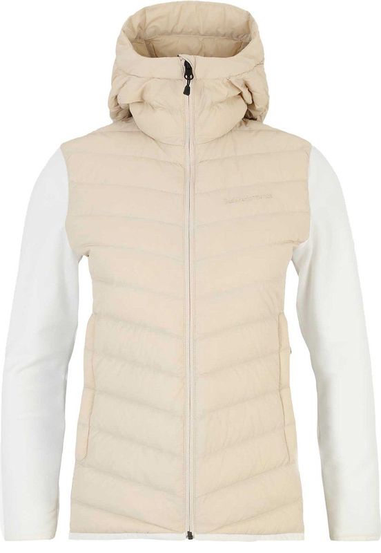 Peak Performance Frost Down Hybrid Hood Isolatiejas Dames Sand Fog-Offwhite
