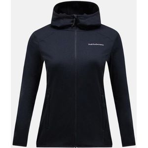 Peak Performance Light Zip Hood Fleece Dames Black M