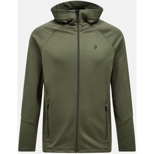 Peak Performance - Rider Essentials Midlayer Zip Hood - Groen - Tussenlaag