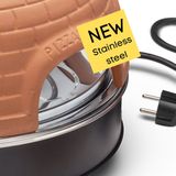 Emerio Pizzarette Origineel - 6 Persoons Pizza Oven - Handgemaakte Terracotta Koepel - 6 Geïsoleerde Bakspatels - RVS Bakplaat - Gourmetstel met Cool touch koepel - PO-115984 1200W
