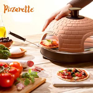 Emerio PO-115985, 4 Pizza/Pizzen, Schwarz, Orange, Keramik, 900 W, 4,43 kg, 380 mm