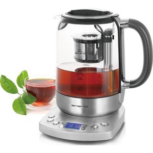 Emerio WK-122248 - Glazen Waterkoker - Snoerloos - BPA-vrij -Met display - Zilver, Zwart