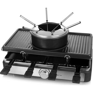 Emerio RG-124930 - Gourmet en Fondue Set - 8 persoons - Anti Aanbaklaag - Regelbare Thermostaat - Indicatie Lampje