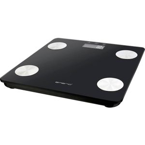 EMERIO BR-125479 Digitale personenweegschaal, lichaamsvet, spiermassa, botmassa, BMI, zeer nauwkeurige sensoren, met 2 AAA-batterijen, max. 180 kg, geheugenfunctie,