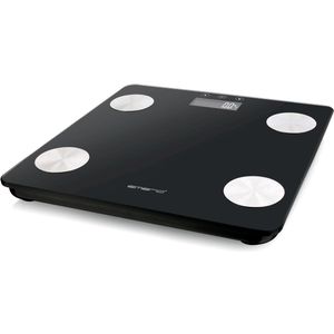 Emerio - BR-125479 - Digitale Badkamerweegschaal - Zwart - Glas - 180 kg