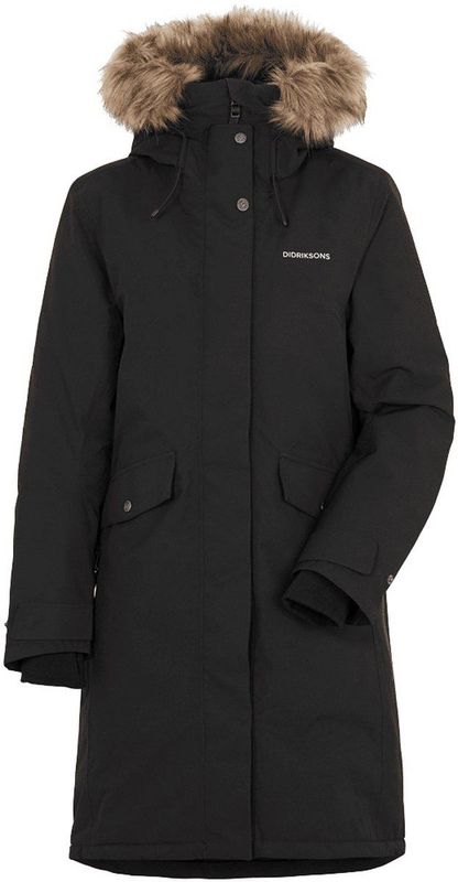 Didriksons Womens Erika Parka 3 Lange jas (Dames |zwart |waterdicht)