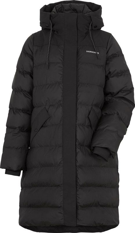 Didriksons - Fay - Parka - Zwart - Dames - A-lijn Pasvorm - 240 g/m² Vezelvulling