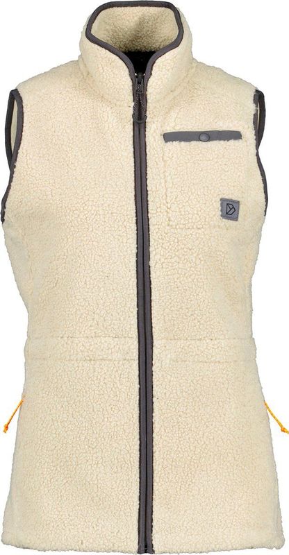 Didriksons - LIBRA - Outdoorvest - Light Beige - Teddystof - Fleece Achterkant
