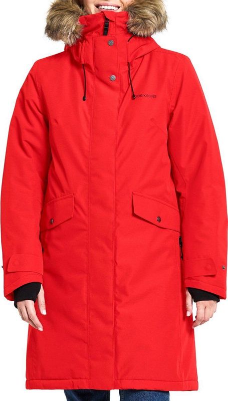 Didriksons Womens Erika Parka 3 Lange jas (Dames |rood |waterdicht)