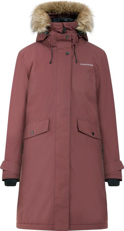 Didriksons Womens Erika Parka 3 Lange jas (Dames |bruin |waterdicht)