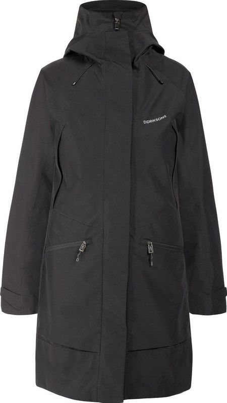Didriksons - Ilma Parka 8 - Lange Jas - Zwart - Waterdicht