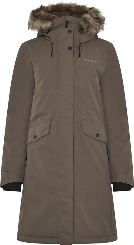 Didriksons - Erika Parka 3 - Lange Jas - Bruin/Grijs - Waterdicht