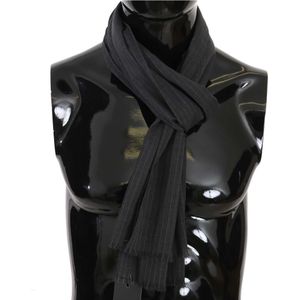 Dolce & Gabbana Men's Grijs 100% Wol Gestreept patroon Wrap Sjaal