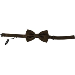 Dolce & Gabbana bruin polka stippen zijde verstelbare hals Papillon heren stropdas