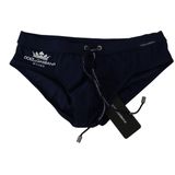 Dolce & Gabbana Mannen Blauw Logo Beachwear Slip Nylon Stretch Zwemkleding