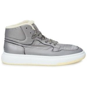 MM6 Maison Margiela, Schoenen, Heren, Grijs, 42 EU, Grijze High-Top Bont Sneakers