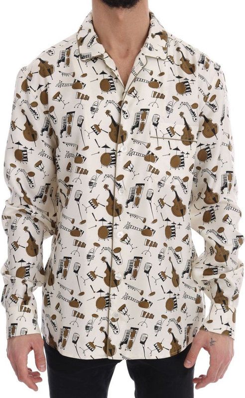 Dolce & Gabbana, Heren, Overhemden, Veelkleurig, Maat: 4XS Zijde,