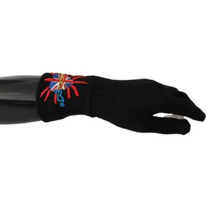 Dolce & Gabbana Black #Dmen'slondon geborduurde wollen herenhandschoenen