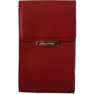 Dolce & Gabbana Red Leather Lederen heren slot Slot Pocket Pocket heren portemonnee