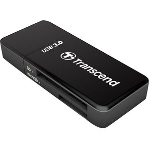 TRANSCEND USB3.0 SD/microSD Card Reader - Zwart - Supports SDHC(UHS-I) / SDXC(UHS-I) / microSD / microSDHC(UHS-I) / microSDXC(UHS-I)