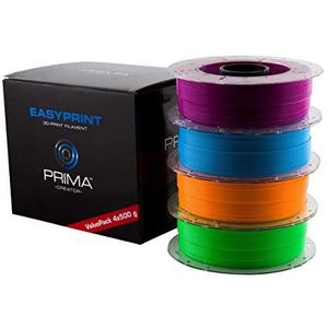PrimaCreator - EasyPrint Value Pack - Neon PLA-filament - 500g - 1.75 mm - 4 Eenheden