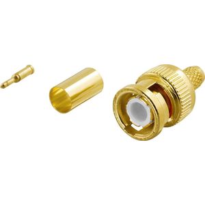 DELTACO DEL-667, krimp connector voor coaxkabel, BNC, RG58/U, vergulde contacten