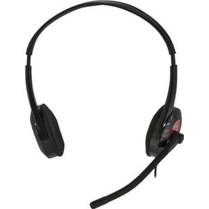 Deltaco HL-108 hoofdtelefoon/hoofdtelefoon bedraad Gesprekken/Muziek Zwart, Rood (Bedraad), Koptelefoon, Rood, Zwart