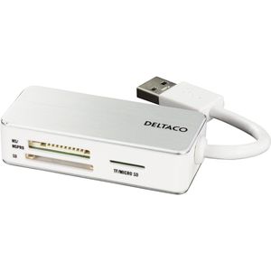 Deltaco - UCR-147 - Kaartlezer - Zilver, Wit - USB 3.2 Gen 1 - 3 Slots