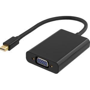 DELTACO DP-VGA13-K Mini DisplayPort-naar-VGA-adapter, Full HD in 60Hz, Zwart