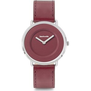 Lambretta Mia 34 Leather Silver Red Dameshorloge - 34mm