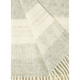 Klippan- Freja - Wollen Plaid - Grey Melange - Grijs Wolwit - Streep - 130cm X 200cm