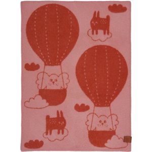 Klippan - Wiegdeken - Balloon - 50% Gerecycled Wol/50% Lamswol - Roze/Rood