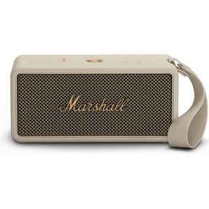 Marshall Middleton Draagbare draadloze bluetooth-luidspreker, 20 uur speeltijd, draagbaar, IP67, crèmekleurig