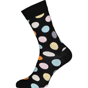 Happy Socks - Big Dot - Sokken - Zwart/Multi - Natuurlijk Materiaal