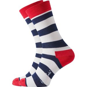 Happy Socks - Stripe - Enkelsokken - Rood-Wit - Katoen