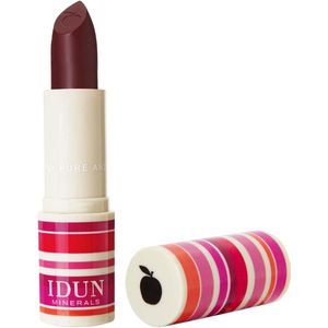 Idun Minerals Matte Lipstick - Bjornbar - Dark Deep Red