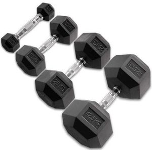 Body-Solid Hexagon Rubber Dumbbell - per Paar 15 KG Paar