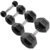 Body-Solid Hexagon Rubber Dumbbell - per Paar 27.5 KG Paar