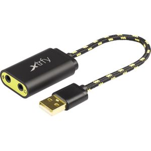 Xtrfy SC1, externe USB-geluidskaart, audio geoptimaliseerd voor e-sports, compatibel met PC, MAC & PS4, plug & play, compact ontwerp, zwart-geel