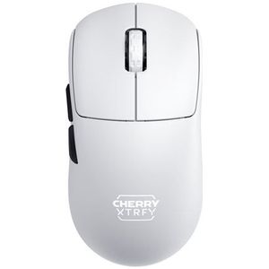 CHERRY XTRFY M68 Pro Wireless, Ultrasnelle Draadloze Gamingmuis, 2,4 GHz, Geoptimaliseerd voor E-Sports, 8K-Muis, Symmetrische Vorm met vlakke Voorkant, Wit