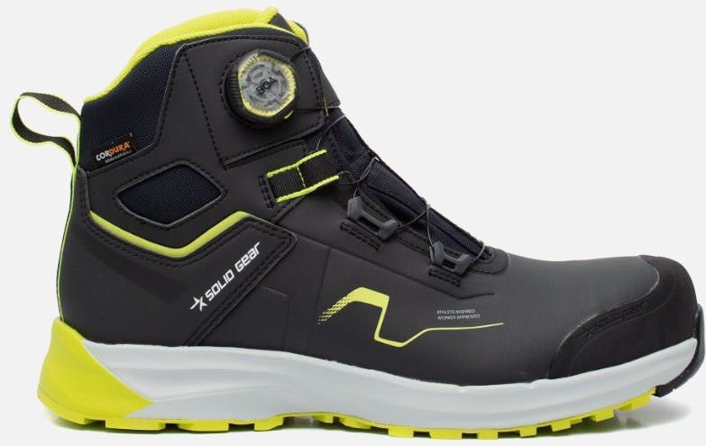 Solid Gear - Sonar Midden - Werkschoen - Zwart/Groen - CORDURA® - NANO Veiligheidsneus