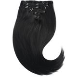 Clip-on Set - 7 Stuks - 30 cm - Echt Haar - 80 Gram