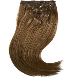 Rapunzel of Sweden Classic Clip-ins Straight / Medium Volume / 7 pieces 5.0 Brown 50 cm Hair extensions, 110 g