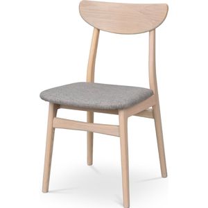 Rowico Home Rodham Eetkamerstoel Donker Eiken - Met Beige Zitting - Houten Eetkamerstoel - Stof - Design - Scandinavisch - Modern