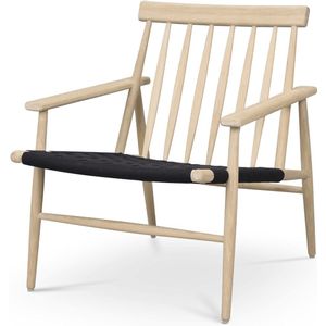 Rowico Home Canwood houten fauteuil whitewash - zwarte zitting