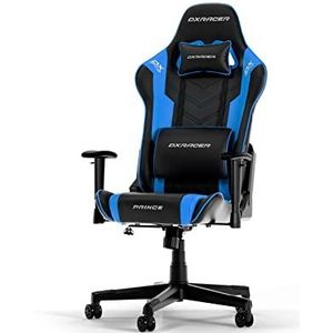 DXRacer (Het Origineel) Prince P132 Gamingstoel, Kunstleer, Zwart-Blauw, Tot 185 cm