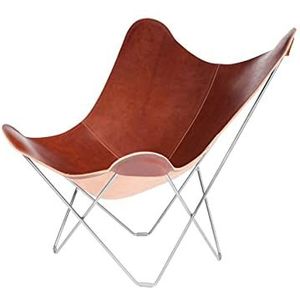 Cuero Design Pampa Mariposa stoel, leer, Crude Oak/Chrome, 87cm