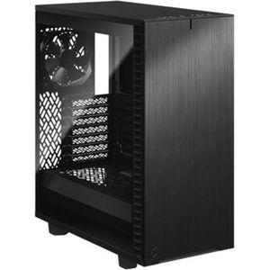 Fractal Design Define 7 Compact Black Brushed Aluminum/Steel ATX Compact Silent Tempered Glass Window Mid Tower Computer Case