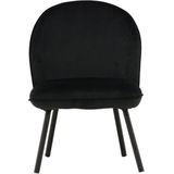 Polar fauteuil velours zwart.